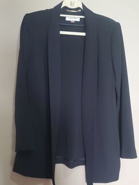 Calvin Klein Women's Black Open-Front Blazer Size Medium